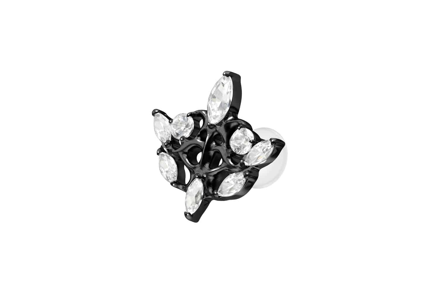 PTFE Labret Piercing mit Innengewinde + Titan-Aufsatz GOTISCHES DESIGN
